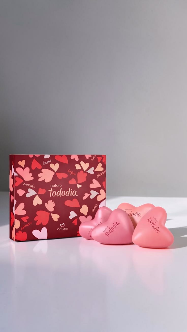 Caja de 4 Jabones Surtidos en Forma de Corazón Natura Tododia
